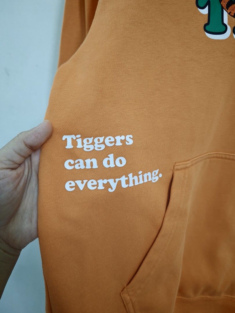 DISNEY TIGGER X MARK FAIRWHALE Pullover / Hoddie Jacket (Unisex) (Category: Coats, Jackets and Outerwear) located in Pasig City. Submitted by dian.juliet (Listing ID 1459767515, Image 3). Description: ▪️Size: XS on tag pero kasya po sakin na medium size ▪️Color: Bright orange ▪️Used once in Baguio, di ko na po maisuot here in Manila kasi medyo thick po yung jacket ▪️No flaws ▪️Naka-stitch po mismo yung TIGGER design thats why its really a thumbs 