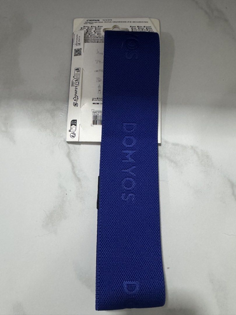 Domyos Fabric Glute Band - Medium Resistance (Category: Toning & Stretching Accessories) located in Manila. Submitted by decluterthings888 (Listing ID 1459786343, Image 1). Description: - Domyos Fabric Glute Band - Medium Resistance Level - Ideal for Glute Activation & Strengthening - Easy to Use & Portable - Achieve a great workout burn.