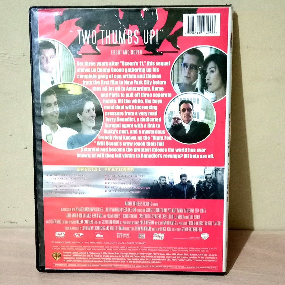 DVD Movie : "OCEAN'S TWELVE" (Category: CDs & DVDs) located in Bulacan. Submitted by namethesizemkt2 (Listing ID 1459815098, Image 3). Description: .