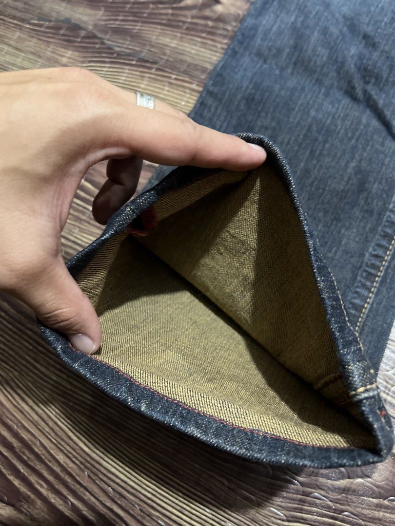 EDWIN BLUE TRIP Denim Jeans (Category: Jeans) located in Manila. Submitted by okeanos (Listing ID 1459758335, Image 2). Description: - Classic EDWIN BLUE TRIP jeans - Dark wash denim with faded, distressed look - Button fly closure - Sturdy construction with reinforced stitching - Great for everyday wear - Staple for any denim collection.