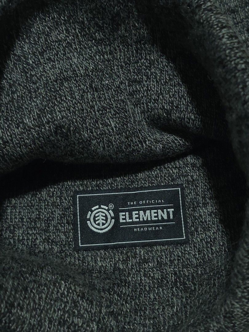 Element Beanie Hat (Category: Caps & Hats) located in Abulug. Submitted by humanwhosellthings (Listing ID 1459831096, Image 3). Description: - Element beanie in dark grey marl knit - Features the iconic Element logo patch on the front - Made from 100% durable acrylic - Ideal for keeping warm during colder weather - Classic and versatile style.