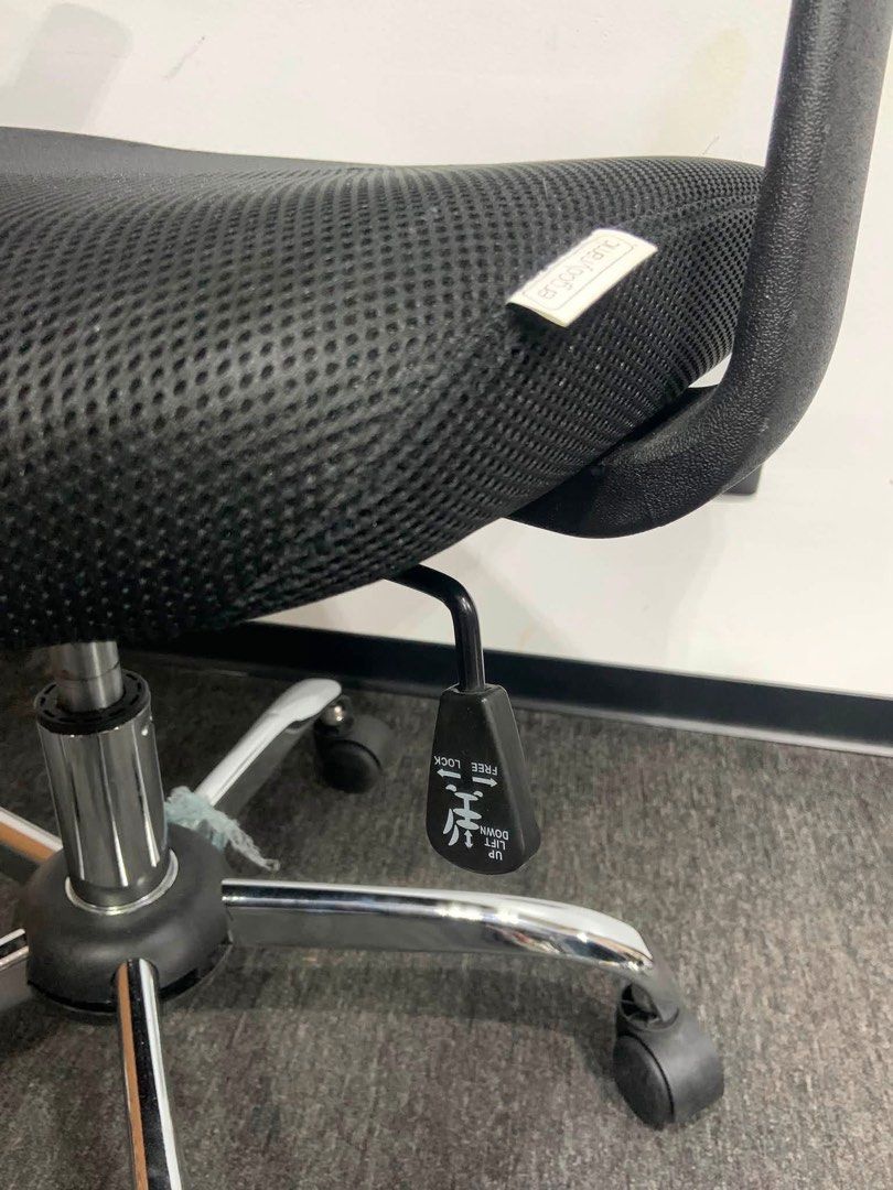 Ergonomic Mesh Office Chair with Adjustable Height | 4 units left (Category: Office Furniture & Fixtures) located in Pasig City. Submitted by cjdox (Listing ID 1459792072, Image 3). Description: ✨ Features: * Black breathable mesh seat & backrest * Adjustable height * Adjustable armrests * 5-star chrome base * Smooth-rolling casters * Ergonomic back support * Simple and professional design 📦 AVAILABLE: 10 UNITS 📌 Condition: Pre-owned / Good wor