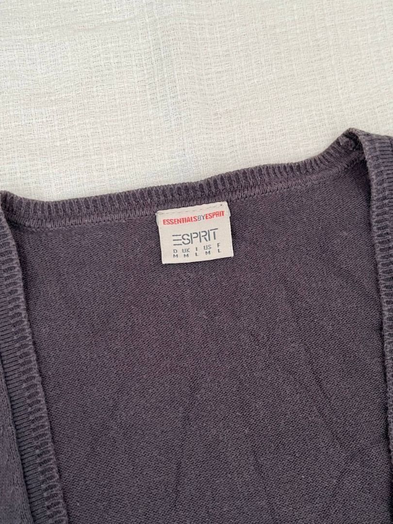 Esprit Essentials Dark Gray Cardigan (Category: Longsleeves) located in Caloocan City. Submitted by fishfilei (Listing ID 1459785331, Image 2). Description: Details: • Dark gray Esprit Essentials cardigan • Size on tag: M/L • For reference: I have a 23-inch waist and 32-inch bust Mode of Payment (MOP): • GCash • BDO / BPI / Metrobank • Bank transfer via QR code Mode of Delivery (MOD): • J&T • Lalamove / Grab Express Reason for Selling (RFS): • De