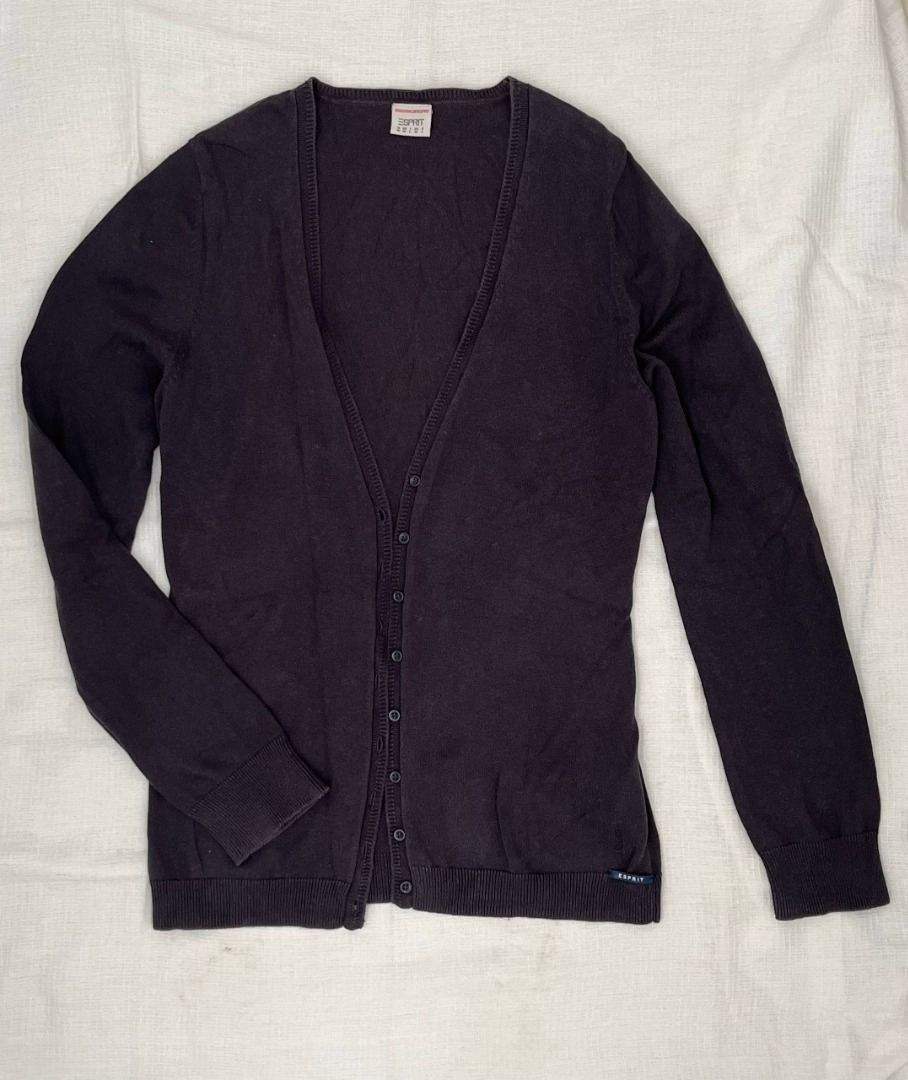 Esprit Essentials Dark Gray Cardigan (Category: Longsleeves) located in Caloocan City. Submitted by fishfilei (Listing ID 1459785331, Image 1). Description: Details: • Dark gray Esprit Essentials cardigan • Size on tag: M/L • For reference: I have a 23-inch waist and 32-inch bust Mode of Payment (MOP): • GCash • BDO / BPI / Metrobank • Bank transfer via QR code Mode of Delivery (MOD): • J&T • Lalamove / Grab Express Reason for Selling (RFS): • De