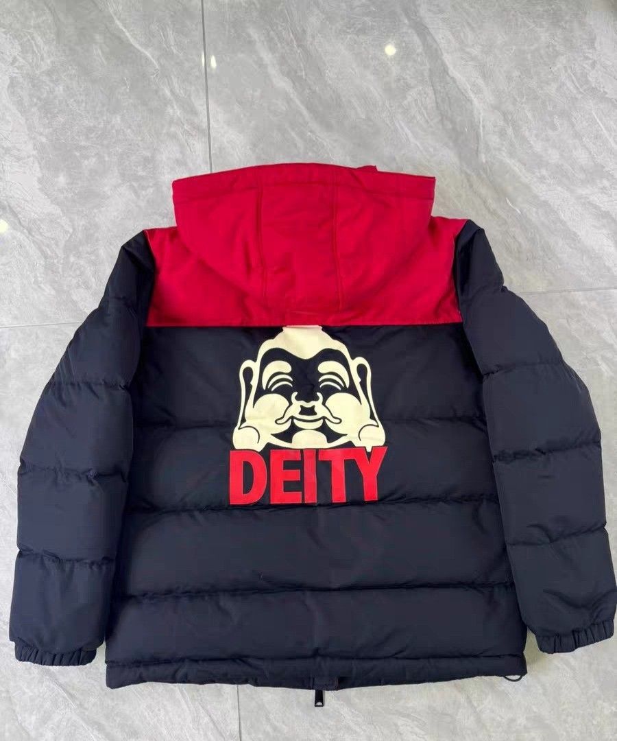 Evisu down jacket (Category: Coats, Jackets and Outerwear) located in Singapore. Submitted by sgdenim (Listing ID 1459709242, Image 2). Description: chest 122 length 71 shoulder 50 sleeve 57 paynow for free delivery or pay to carousell receive in 10-15days item will be authenticated.