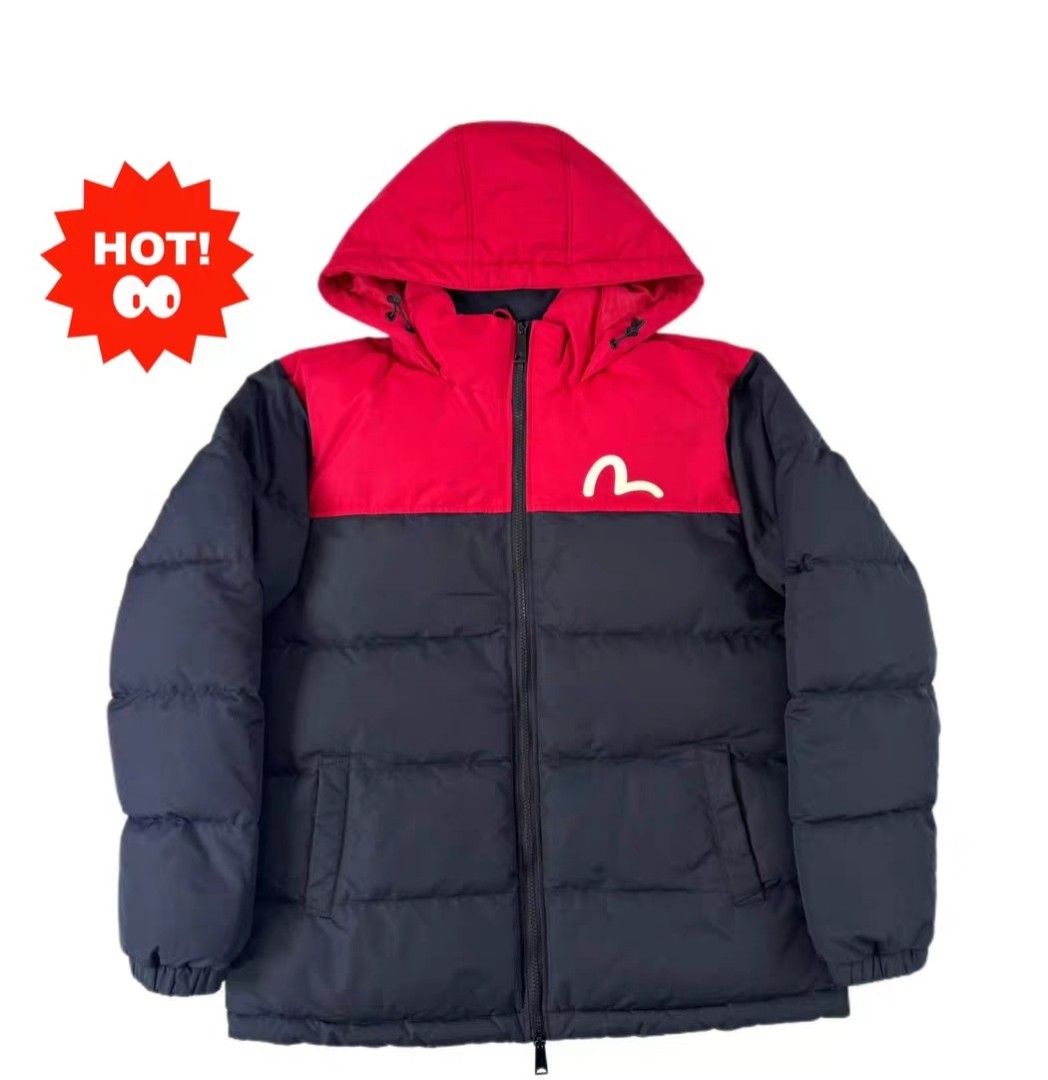 Evisu down jacket (Category: Coats, Jackets and Outerwear) located in Singapore. Submitted by sgdenim (Listing ID 1459709242, Image 1). Description: chest 122 length 71 shoulder 50 sleeve 57 paynow for free delivery or pay to carousell receive in 10-15days item will be authenticated.