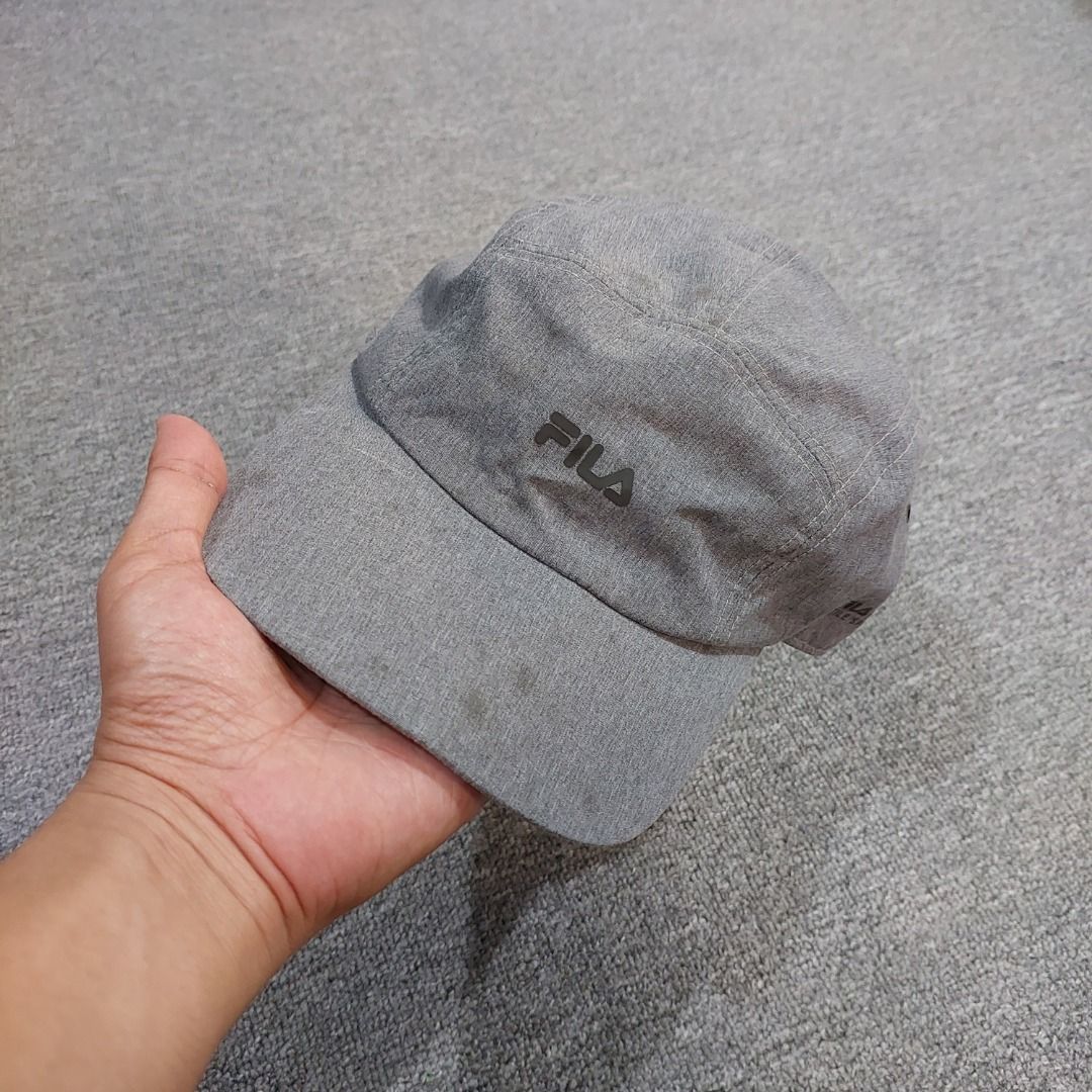 Fila Grey Baseball Cap (Category: Caps & Hats) located in Cebu City. Submitted by thrift.thriftly (Listing ID 1459840300, Image 2). Description: condition: excellent issues: dark stains type: velcro snap .