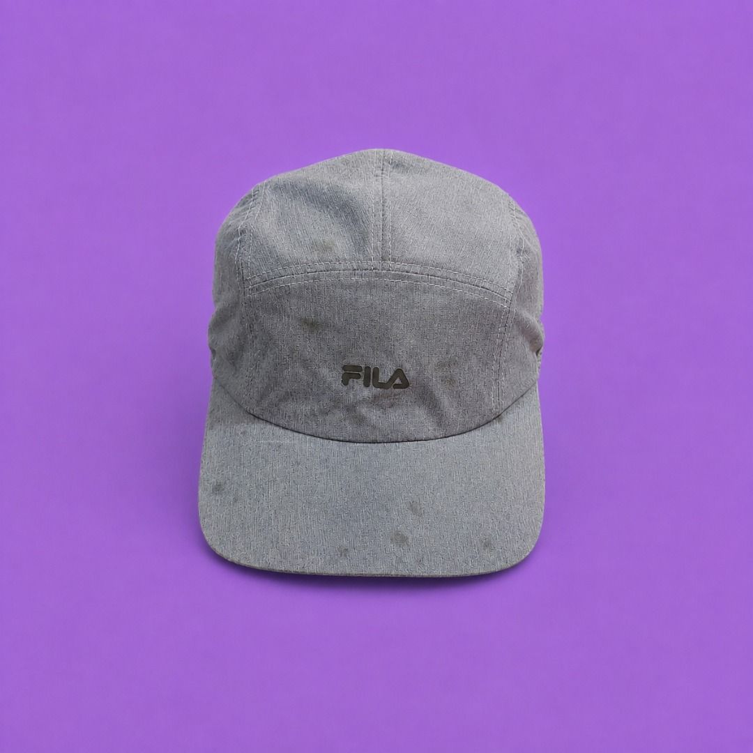Fila Grey Baseball Cap (Category: Caps & Hats) located in Cebu City. Submitted by thrift.thriftly (Listing ID 1459840300, Image 1). Description: condition: excellent issues: dark stains type: velcro snap .