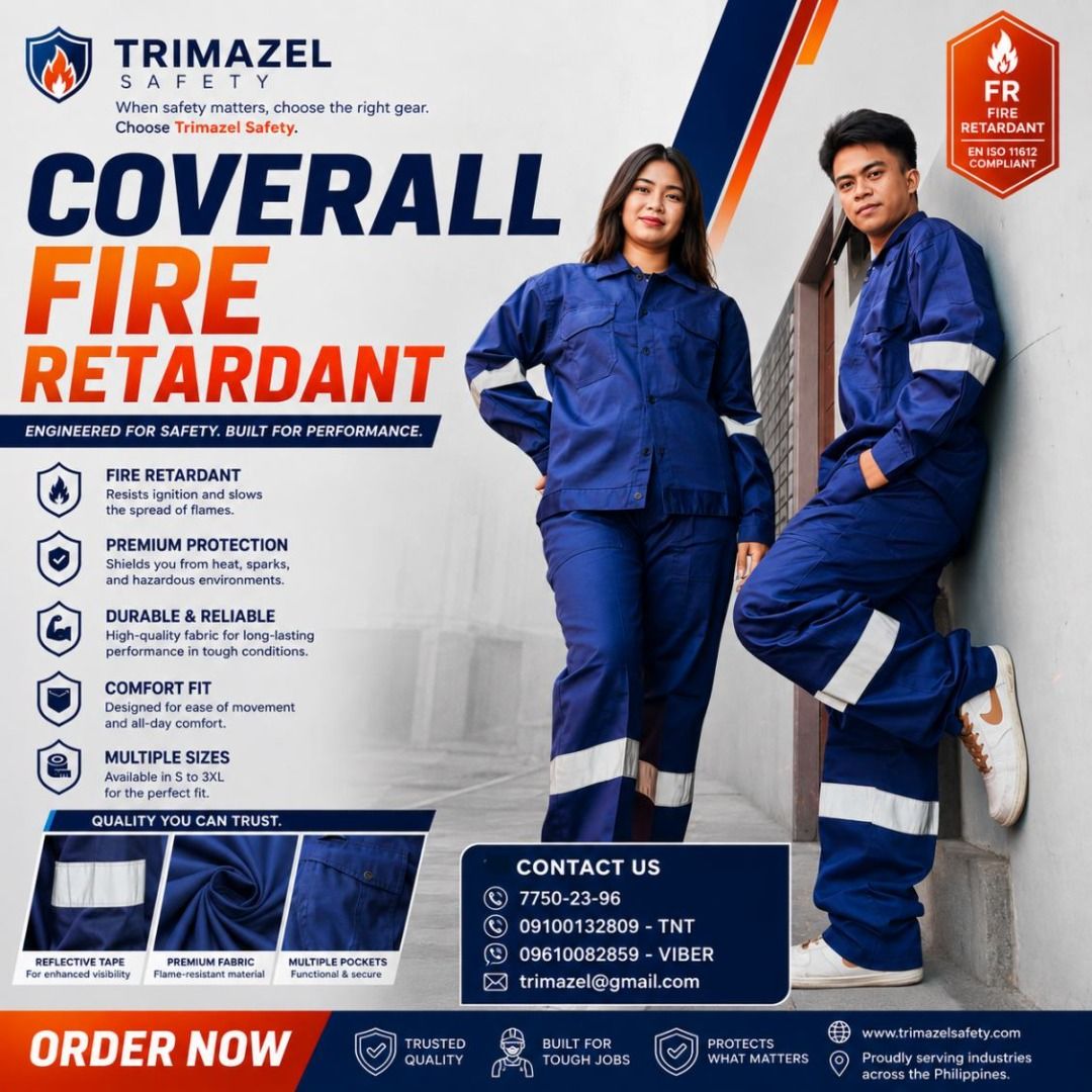 Fire Retardant Coverall (Category: Construction Tools & Equipment) located in Caloocan City. Submitted by trzl_liza14 (Listing ID 1459699354, Image 1). Description: ✅ Guaranteed lowest price ✅ Quality products ✅ Big discount for bulk orders ✅ 100% LEGIT TRUSTED SUPPLIER! ✅ With Complete Legal Documents ✅ BIR Registered We Supply All Kinds Of PPE Supplies, Raincoat, Hard Hat, Cooler Box, Plastic Trash Bin, Road Barriers, Kayak Boats, Crystal Kayak