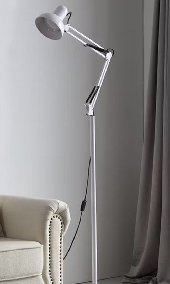 Floor lamp shade - minimalist design (Category: Other Home Decor) located in Manila. Submitted by preloved_thingys (Listing ID 1459729478, Image 1). Description: Pre-loved minimalist floor lamp with led bulb Color: White Made of Hard metal very sturdy See photo for exact measurement Rfs: Decluttering Pick up location: Weekdays - Pasay, Weekends - Dasma Cavite.