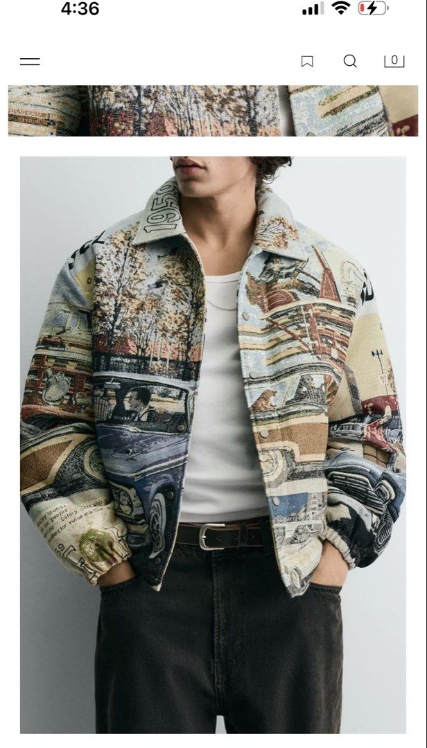 FORD © JACQUARD QUILTED JACKET (Category: Coats, Jackets and Outerwear) located in Pasay City. Submitted by gabesboutique (Listing ID 1459778438, Image 3). Description: - Unique tapestry jacket with vintage car and street scene print. - Features a classic collar and button-up front. - Ideal for layering over tees or hoodies. - Stand-out design for casual wear..