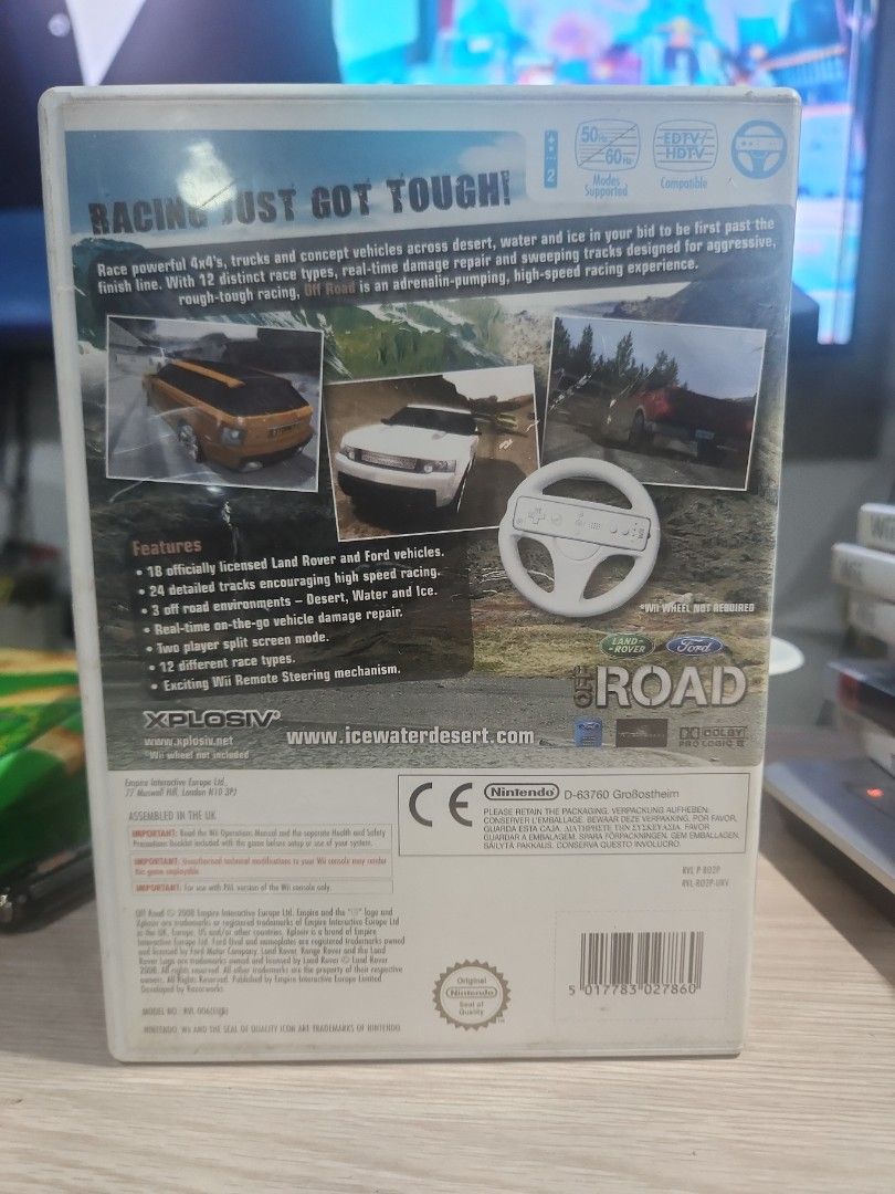 Ford Racing Off Road Wii (pal) (Category: Nintendo) located in Quezon City. Submitted by gwift (Listing ID 1459791263, Image 2). Description: - Race powerful 4x4s, trucks, and concept vehicles. - Conquer desert, water, and ice tracks. - Features 18 officially licensed Land Rover and Ford vehicles. - Includes 24 detailed tracks. - Enjoy realistic damage and a high-speed racing experience. - Supports Wii Remote Steering. -selling based on current U