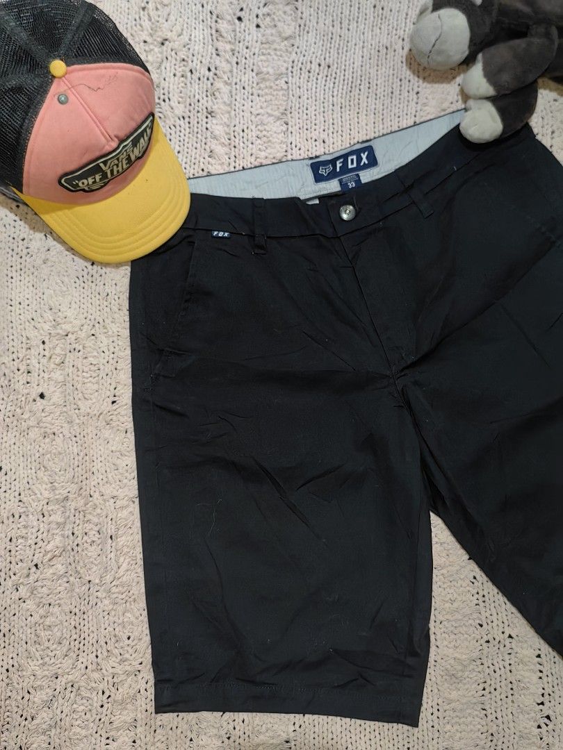 Fox Racing Black Chino Shorts (Category: Shorts) located in Tuguegarao City. Submitted by ekko_bag (Listing ID 1459765586, Image 2). Description: Item Specifics: Condition - In Excellent condition. Thrifted from Japanese Bale ✔️✔✔ Black Chino Shorts with small embroidered Fox Logo on the side ✔️✔✔ Mode of payment - Gcash Payment first, No COD ⚠️⚠️⚠️ Please manage your expectations as this shirt is an authentic collectors item⚠️⚠️⚠️ ⚠️Color may va