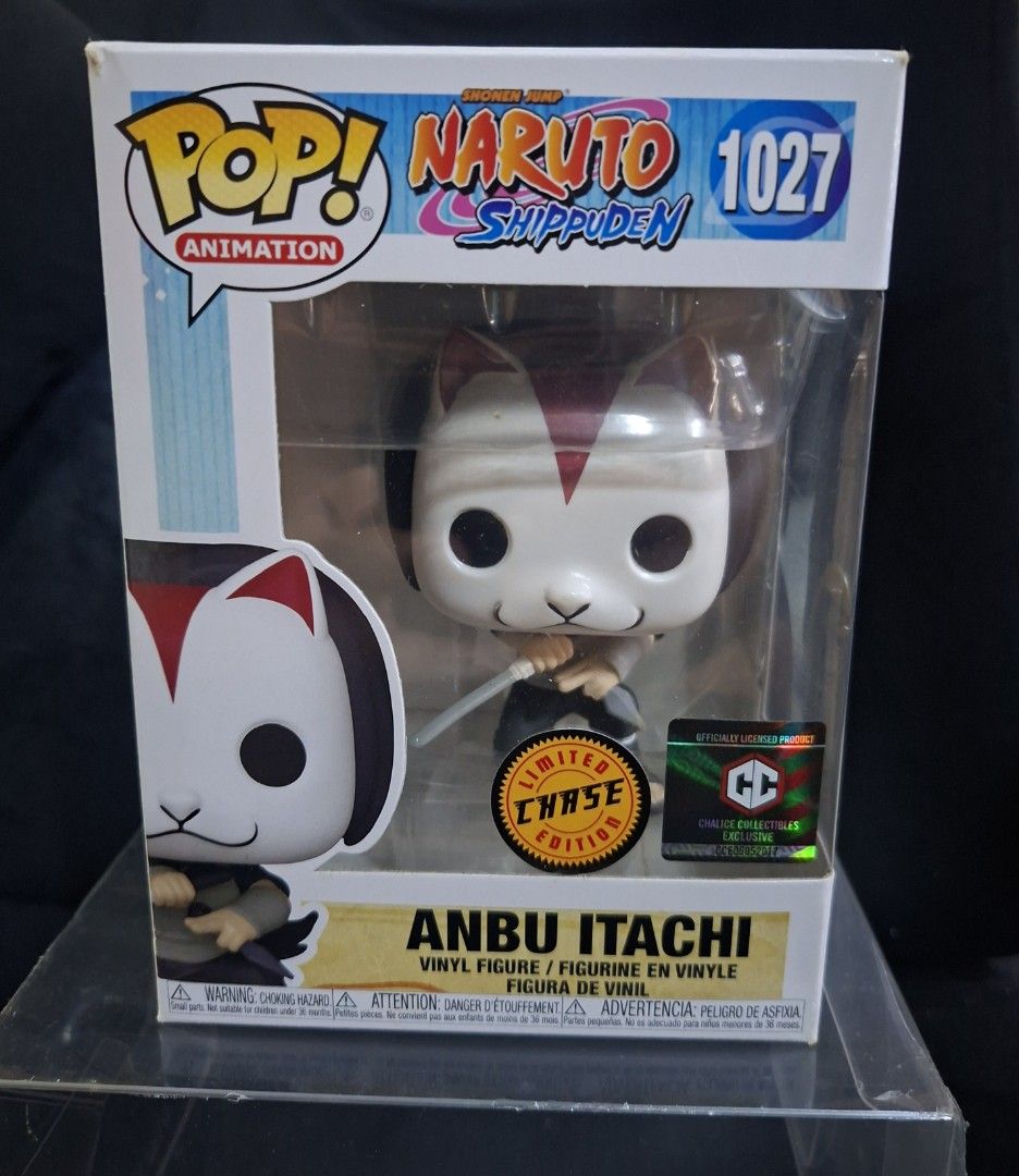 Funko Pop Anbu Itachi 1027 Chase Edition (Category: Designer & Blind Box Toys) located in Taguig. Submitted by AlfonsoJaimepreloved (Listing ID 1459822287, Image 1). Description: Itachi Anbu Funko Pop Chase & Chalice Collectibles Exclusives Condition : 8/10 Issue : Dent Box Price : 1,500 RFS : Decluttering Location : ibayo Tipas Taguig City MOD : Lalamove / LBC at buyer expense & risk (w/ free used protector) * Can do meet up by schedule at BGC /