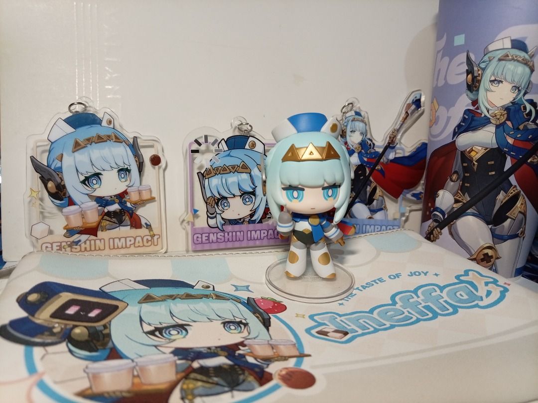 Genshin Impact Ineffa Set (Category: Character Goods) located in Cavite. Submitted by yookiekay481 (Listing ID 1459880016, Image 1). Description: Ineffa set of merchandise! Set only Note: Cup is not available anymore Includes: - 3 acrylic keychains from gongcha collab blindbag - Ineffa popmart figure, no box and card - ineffa big pouch from gongcha collab mop: gcash mod: jnt or lalamove (if near) .