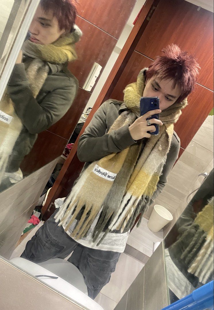 Genuine Acne Studios Mohair Plaided scarf (Category: Scarves) located in Manila. Submitted by goon.lord (Listing ID 1459839656, Image 1). Description: RFs: Ang init sa pinas, used to travel pero too busy with acads atm. Dm for more pictures of the scarf. (keep in mind, extremely long scarf around 6 feet tall but it keeps u warm talaga.) also need cash!.