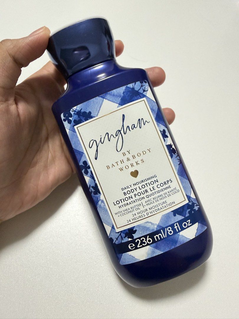 Gingham Bath and Body Works Lotion (Category: Body Care) located in Caloocan City. Submitted by ai_declutter (Listing ID 1459822965, Image 2). Description: Original from Singapore.