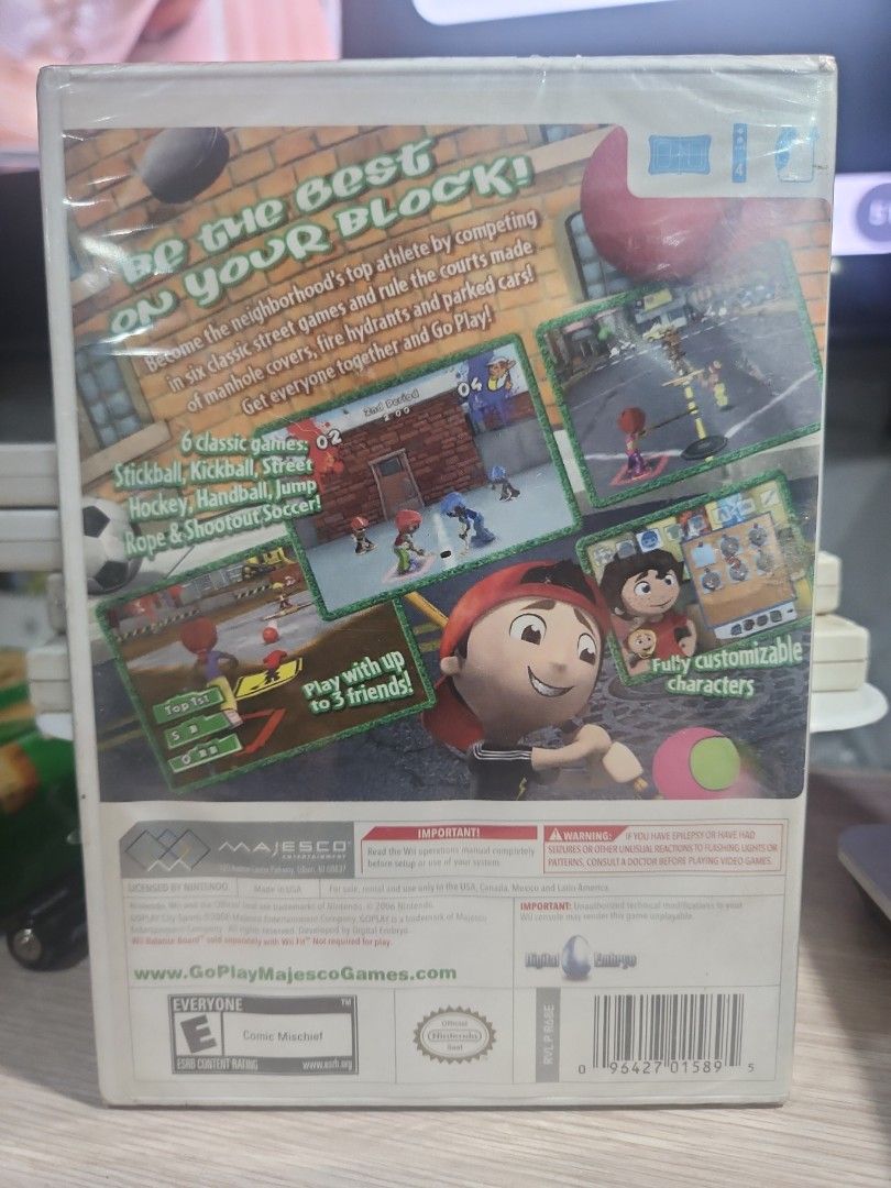 Go Play! Lock It Wii Game (sealed) (Category: Nintendo) located in Quezon City. Submitted by gwift (Listing ID 1459743017, Image 2). Description: - Go Play! Lock It for Nintendo Wii - Play with up to 3 friends (4 players total) - Features 6 classic mini-games: Stickball, Kickball, Soccer, Rope & Shootout, and more! - Customize your characters for a personal touch - Ideal for family fun and gatherings -selling based on current US market value x 50