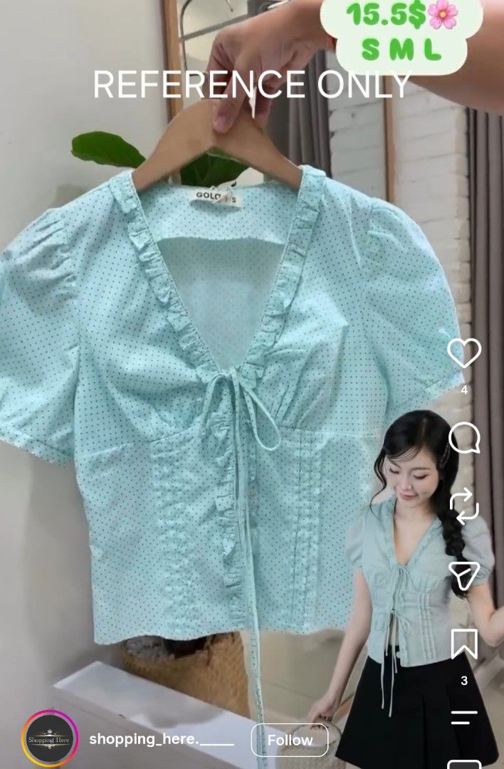 Gola Lychie (Category: Blouses) located in Mexico. Submitted by engr.phoebe (Listing ID 1459208952, Image 2). Description: selling my BKK and Vietnam pasabuy because apparently, i'm size medium 😭.