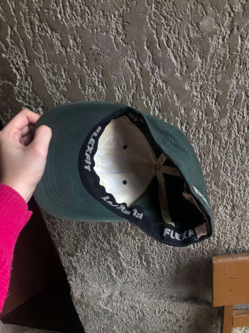 Green Brooklyn Baseball Cap (Category: Caps & Hats) located in Muntinlupa City. Submitted by ksclocollection (Listing ID 1459721590, Image 3). Description: Green 'Bklyn' dad hat. Adjustable strap. Good for casual wear. Shows minor signs of use. NEED WASH.