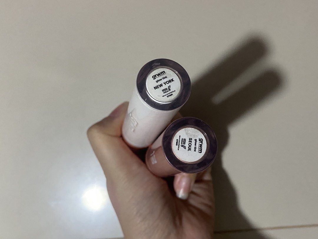 Grwm glow tints (Category: Makeup) located in Las Pinas. Submitted by declutteredna (Listing ID 1459848216, Image 2). Description: 100 each swatched only Gcash | jnt & lalamove.
