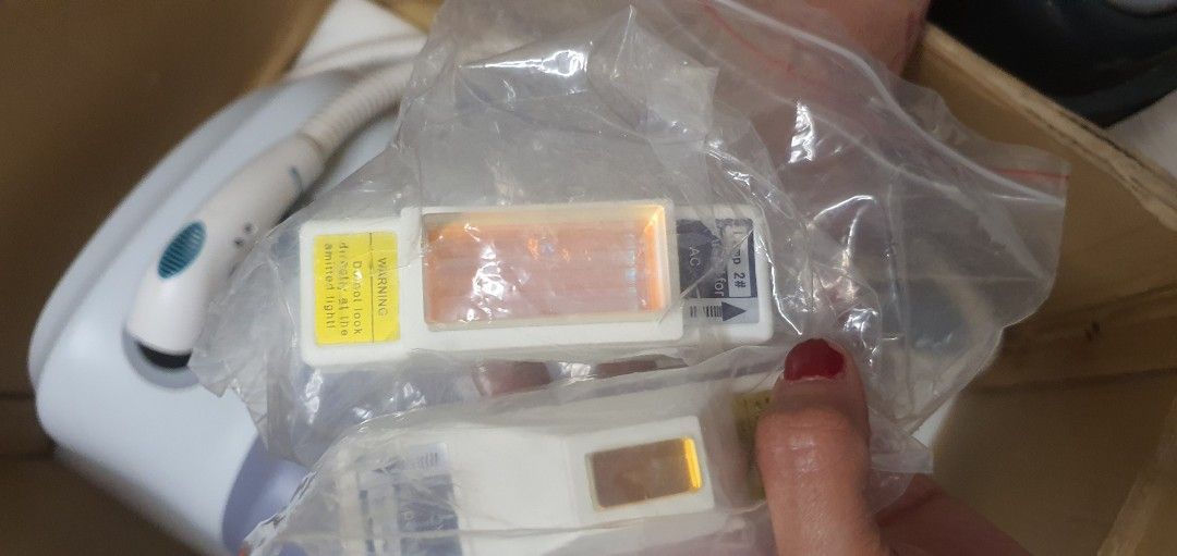 GSD IPL Hair Removal Machine with Accessories (Category: Hair Removal) located in Manila. Submitted by mitchikoy182234 (Listing ID 1459899367, Image 2). Description: - GSD IPL Hair Removal Machine - Multiple treatment heads included - Ready for a new owner - Please check photos for detailed condition - Feel free to ask any questions.