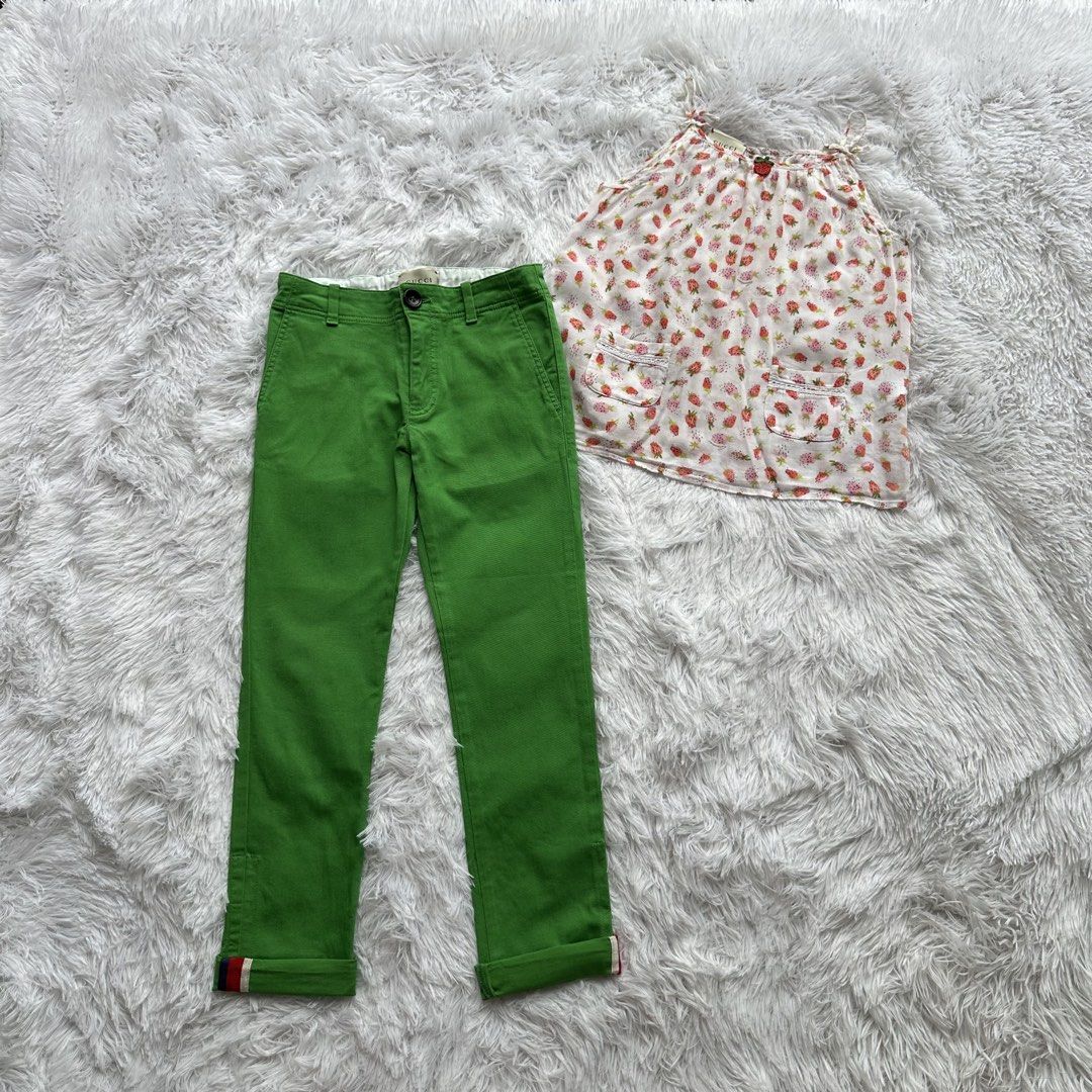 Gucci top and pants 5T (Category: Babies & Kids Fashion) located in Dagupan City. Submitted by flor_sandra (Listing ID 1459707352, Image 1). Description: Pants -likenew, No flaws Top -has minor flaws (may run and fade part) Both authentic Free yung top paired it sa pants since it runs big. .