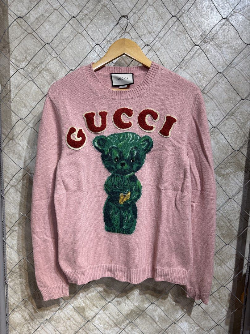 Gucci Wool Teddy Bear Pink Sweater. (Category: Coats, Jackets and Outerwear) located in Manila. Submitted by ardobe.mnl (Listing ID 1459839996, Image 1). Description: Gucci Wool Teddy Bear Pink Sweater. Size: Small Men’s / Medium-Large Women’s Dimes: 19x26 Condition: Excellent Flaw: None! Dm for inquiries! 🛒📥.