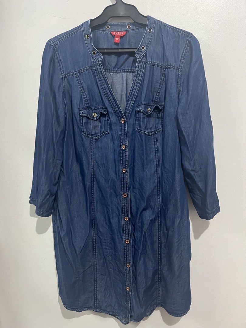 PAYDAY SALE! GUESS Denim Dress (Category: Dresses) located in Manila. Submitted by jhcollections (Listing ID 1459694728, Image 3). Description: Guess Denim Buttondown Dress - complete buttons - large on label - actual photos posted - j&t/grab/lalamove.