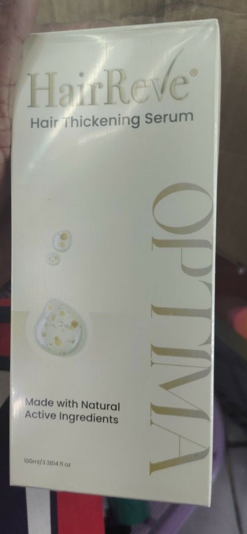 Hair Reve Thickening Serum Optima (Category: Hair) located in Manila. Submitted by butterfly623 (Listing ID 1459699422, Image 2). Description: For hair fall.