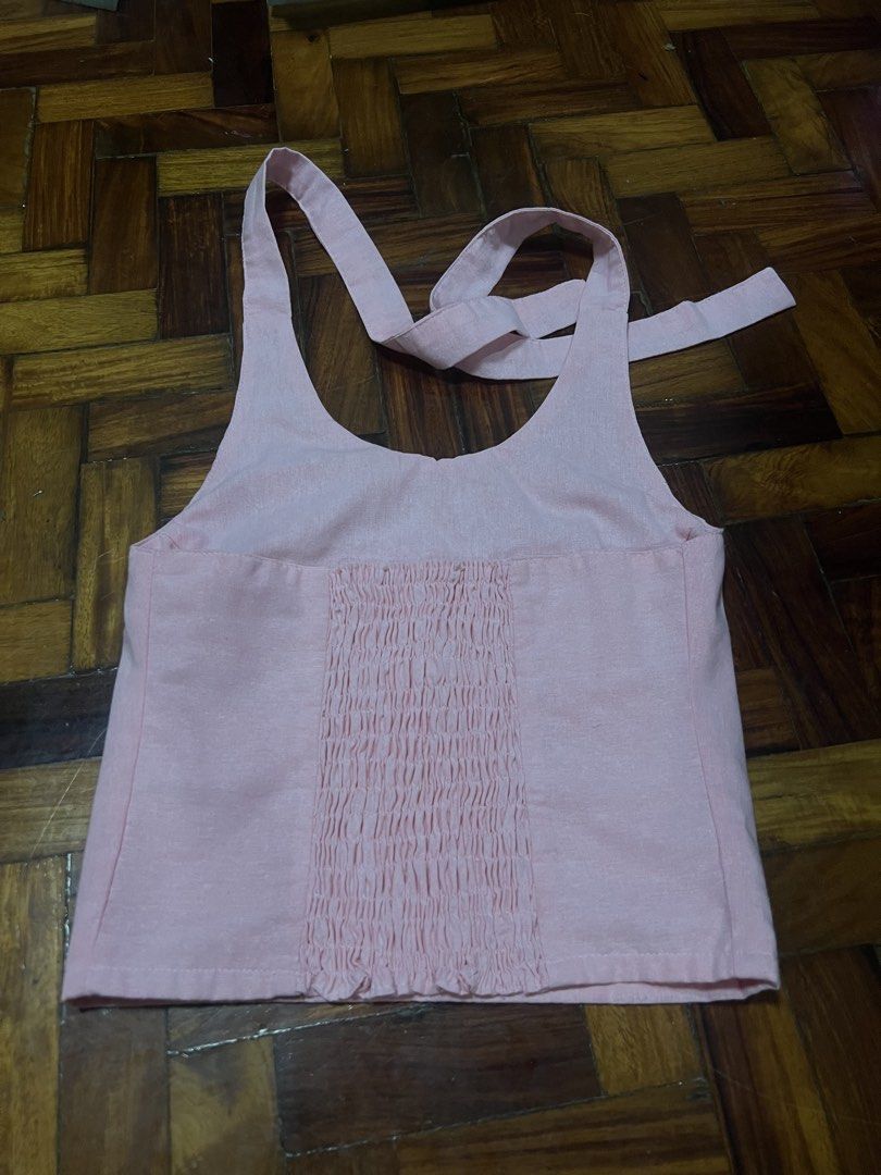 Halter Linen Top (Category: Others Tops) located in Quezon City. Submitted by chloe_declutter (Listing ID 1459768181, Image 2). Description: Open to pickup/j&t delivery Cubao QC location Still available 9/26 Code: Teal Box.