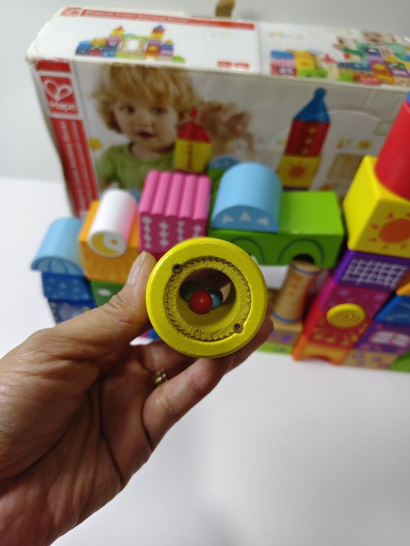 Hape Magical Castle Building Blocks 32 Pieces (Category: Educational & Learning Toys) located in Las Pinas. Submitted by mommy_14 (Listing ID 1459775061, Image 3). Description: - Build a magical castle with 32 colorful Hape building blocks. - Features various patterns and shapes for creative play. - Perfect for little ones aged 18 months and up. - Encourages learning and development through play. - Includes the original box. - with 1 replaced pie