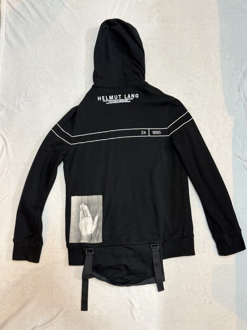 Helmut Lang hoodie (Category: Coats, Jackets and Outerwear) located in Manila. Submitted by jaimecdl (Listing ID 1459727058, Image 2). Description: HELMUT LANG HOODIE SIZE MEDIUM I ONLY USED THIS ONCE RFS; DECLUTTERING.