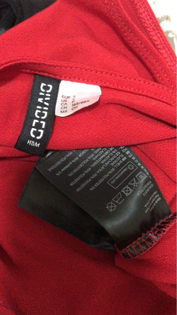 H&M Divided Red Knot Front Cutout Bodysuit (Category: Others Tops) located in Manila. Submitted by airamef28.closet (Listing ID 1459857966, Image 3). Description: - Red H&M Divided bodysuit - Knot front detail with a cutout - Thin spaghetti straps - Stretchy and comfortable material - Versatile: perfect for layering, nights out, or beach days.