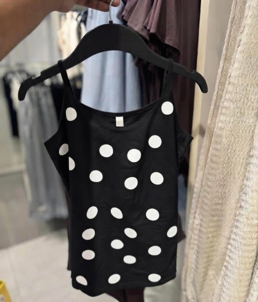 H&M Polka Sando Top (Category: Sleeveless) located in Abucay. Submitted by itskylieeee_ (Listing ID 1459823104, Image 2). Description: H&M Polka Sando Tops black and white are available, just message me for available sizes .