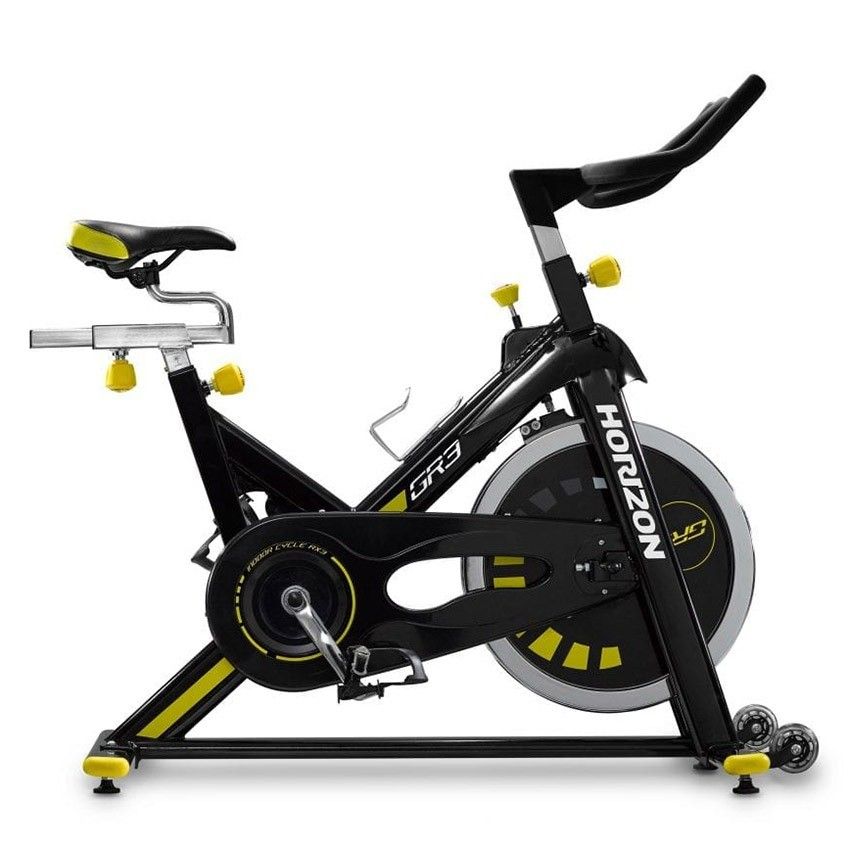 Horizon GR3 Spin Bike (Category: Cardio & Fitness Machines) located in Quezon City. Submitted by prvalderrama (Listing ID 1459779019, Image 1). Description: - Horizon GR3 Spin Bike - Color: Black and Yellow - Features: Adjustable seat and handlebars, water bottle holder - Ride: Smooth and quiet - Ideal for: Effective home workouts.