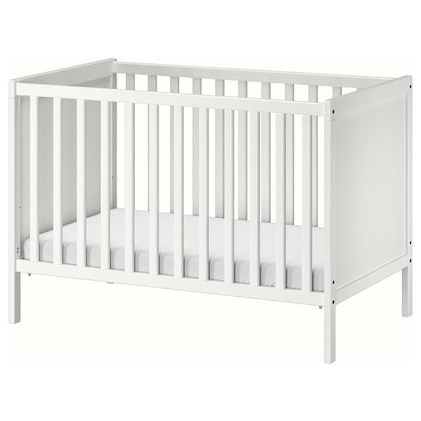 IKEA Sundvik Crib (Category: Cots & Cribs) located in Makati City. Submitted by emil_ph_seller (Listing ID 1459747376, Image 3). Description: The IKEA Sundvik Crib is a classic, convertible solid-wood crib available in two regional sizes depending on your location:Standard US/Canada DimensionsLength: 54 3/8 inches (138 cm)Width: 29 7/8 inches (76 cm)Height: 34 5/8 inches (88 cm)Mattress Size Required: Standard crib mattress (27 1/2" x 52" / 70x13