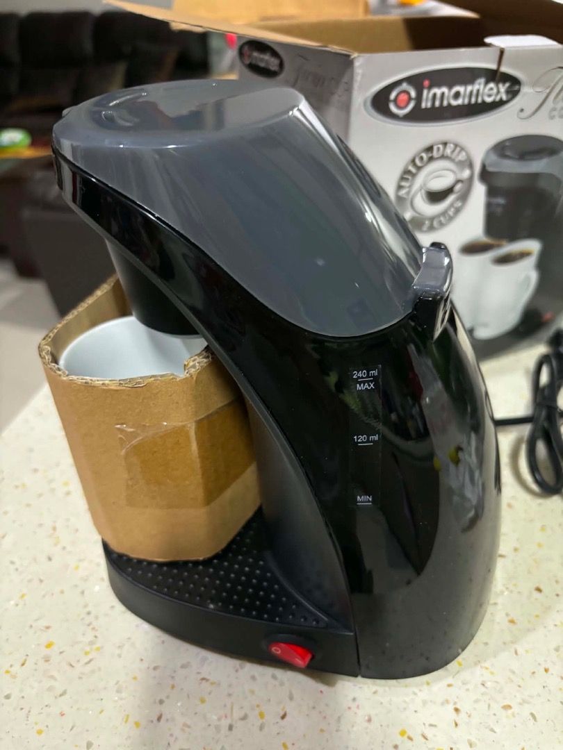 Imarflex Twin Cup Coffee Maker ICM-200 with Mugs (Category: Coffee Machines & Makers) located in Manila. Submitted by cusina888 (Listing ID 1459884946, Image 2). Description: Imarflex Twin Cup Coffee Maker (ICM-200) - Electric coffee maker / coffee machine - 2 cups / (2) 125ml Capacity - Auto-drip - Washable / Reusable Coffee Filter Basket - w/ FREE (2) Porcelain Cups - 450W Power Specifications: Box Dimension: 210*159*217mm Unit Dimension: 19.2 