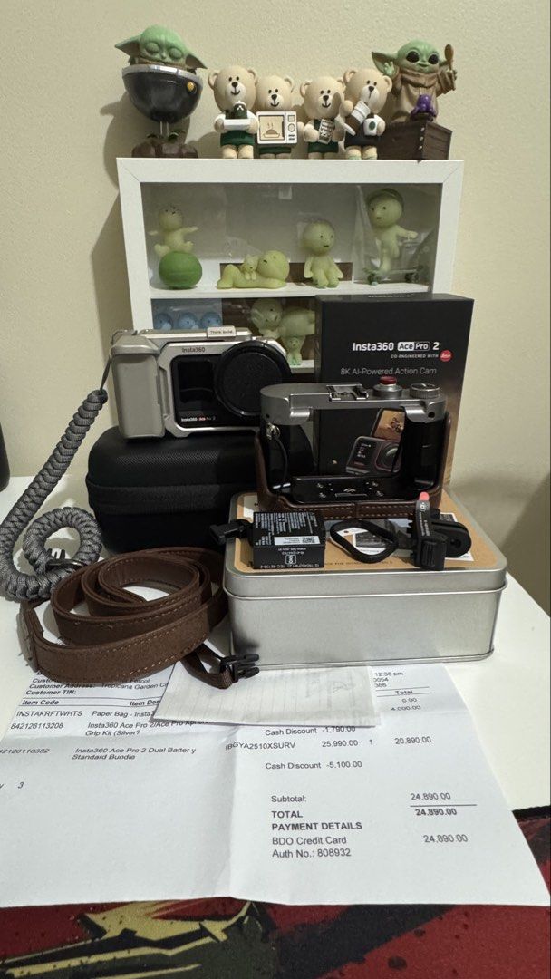 Insta360 Ace Pro 2 (Category: Cameras) located in Manila. Submitted by mrsbunbun (Listing ID 1459839259, Image 1). Description: Ace Pro 2 (Explorer and Dual Battery Bundle) Inclusion: - Insta360 Ace Pro 2 Unit. - Xplorer Grip - Extra Battery Pack - Sandisk ExtremePro 128gb Memory. - Standard Mount. - Mic Cap - Lense Cover - Box - MovMax Vintage Case (bought separately for P6K) Price: 24K (negotiable) Note: Seldom Used, EUC, Lady-Owned, Bought 11/