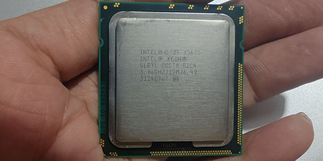 Intel Xeon X5675 (Category: Computer Parts) located in Manila. Submitted by crazyshop102 (Listing ID 1459839479, Image 1). Description: Performance Cores: 6 Threads: 12 Base Clock Speed: 3.06 GHzMax Turbo Frequency: 3.46 GHzBus Speed: 6.4 location mga boss ilugin pinagbuhatan Pasig city.