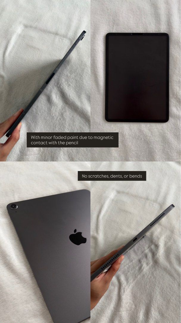 iPad Air 5th Generation M1 Chip 64GB (Category: iPad) located in Bulacan. Submitted by archivesbyk (Listing ID 1459789613, Image 2). Description: - iPad Air 5th Gen - Powerful M1 Chip - 64GB Storage - Includes Original Box & Charger - Comes with Free Clear Case - Includes Goojodoq Magnetic Charging Stylus Pen - Minor paint fade on side (from pencil) - No scratches, dents, or bends on the iPad itself.