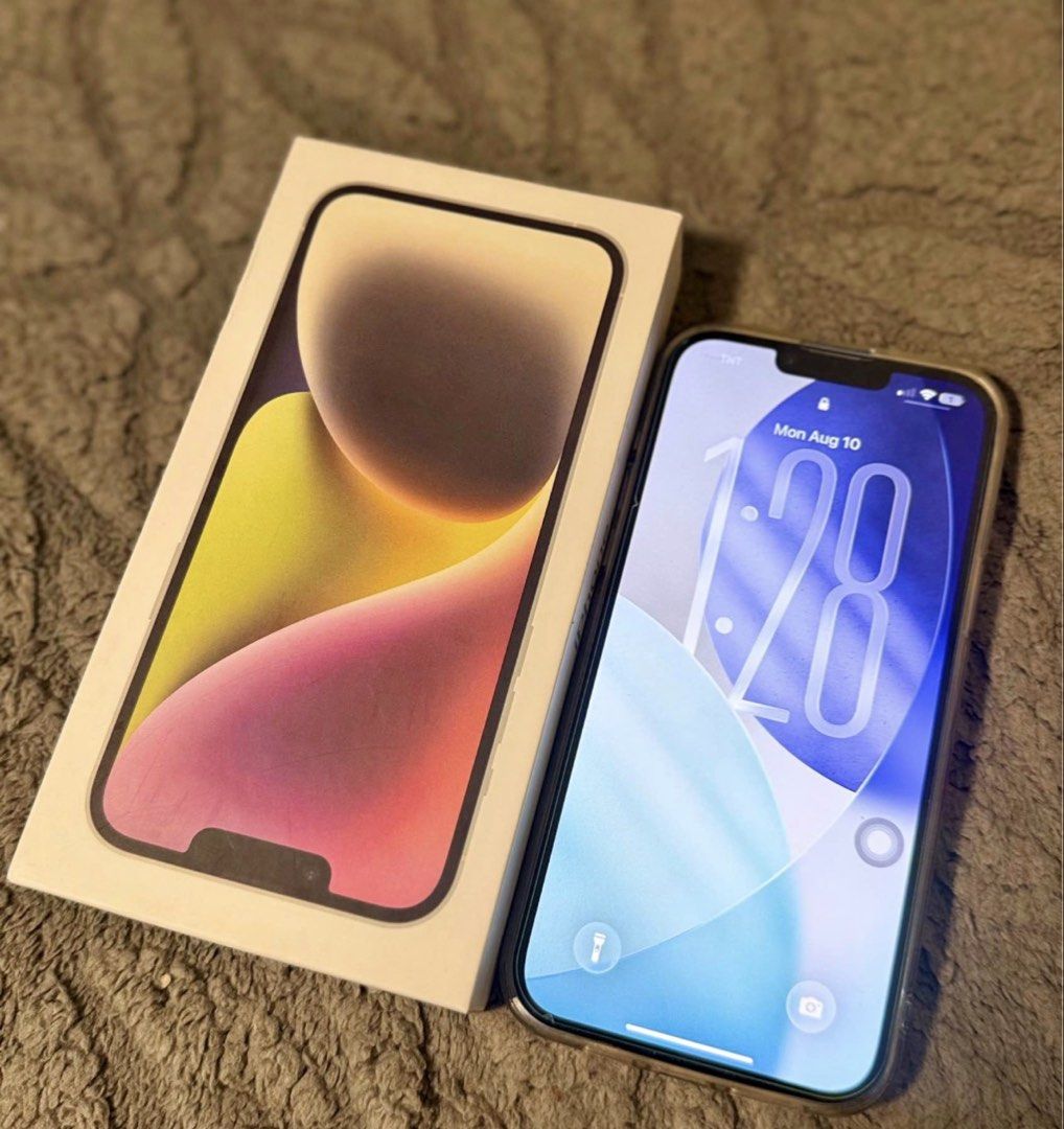 Iphone 14 plus (Category: iPhone 14 Series) located in Manila. Submitted by steeviy (Listing ID 1459830145, Image 1). Description: Factory unlocked 128gb 85%bh No issue, dents, repair With box same Imei Case only Rfs: Need Cash.