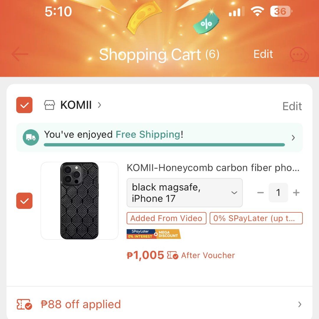 iphone 17 komii honeycomb phone case (Category: Cases & Sleeves) located in Pakil. Submitted by primrosehearts (Listing ID 1459784738, Image 2). Description: - brand new - never been used - selling lower than srp - magsafe, shockproof, anti-drop 📍 laguna mop: gcash mod: j&t sf to be shouldered by buyer.