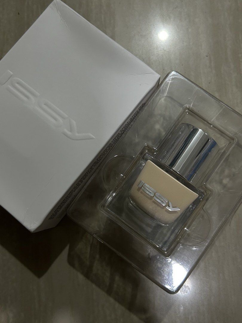 Issy Foundation in Original Packaging (Category: Makeup) located in Manila. Submitted by lovely.453 (Listing ID 1459796451, Image 1). Description: - Issy Foundation bottle SHADE YF1 - Includes original box and plastic casing - Features a silver cap - 'Issy' brand name embossed on the front - Shade: Light Beige - Ideal for everyday makeup.
