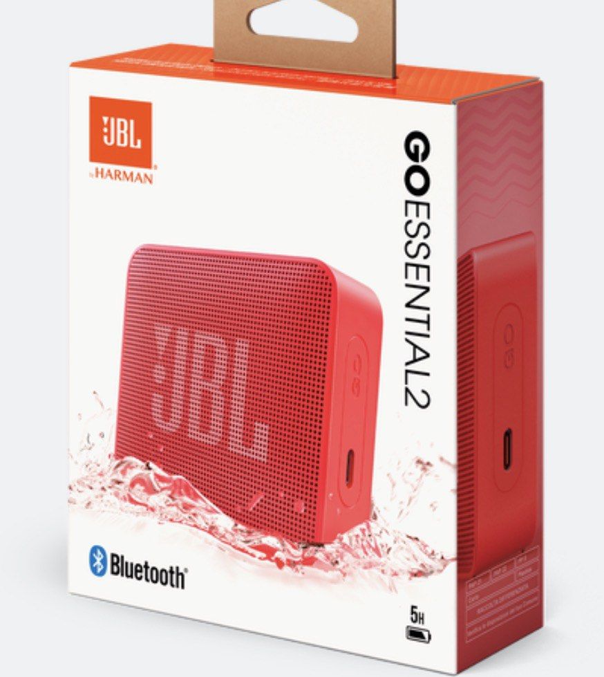 JBL Go Essential 2 Portable Bluetooth Speaker - Red (Category: Soundbars, Speakers & Amplifiers) located in Pasay City. Submitted by shairabear123 (Listing ID 1459731255, Image 2). Description: - Ultra-compact portable Bluetooth speaker - Stream music for up to 5 hours - IP67 waterproof design - Grab it and go anywhere - Great for travel or outdoor use - Comes in vibrant red.