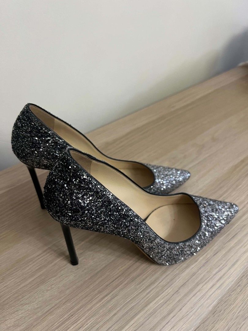 Jimmy Choo Stiletto Pumps – Black/Silver (Category: Heels) located in Manila. Submitted by nicolelaur80143 (Listing ID 1459832054, Image 2). Description: Jimmy Choo London Glitter Pointed-Toe Stiletto Pumps – Black/Silver - Brand: Jimmy Choo - Color: Sparkly Silver Glitter - Style: Classic pointed-toe pump - Heel Height: High - Occasion: Perfect for parties or dressing up any outfit - size :EU 38 - original price: PHP37,500.