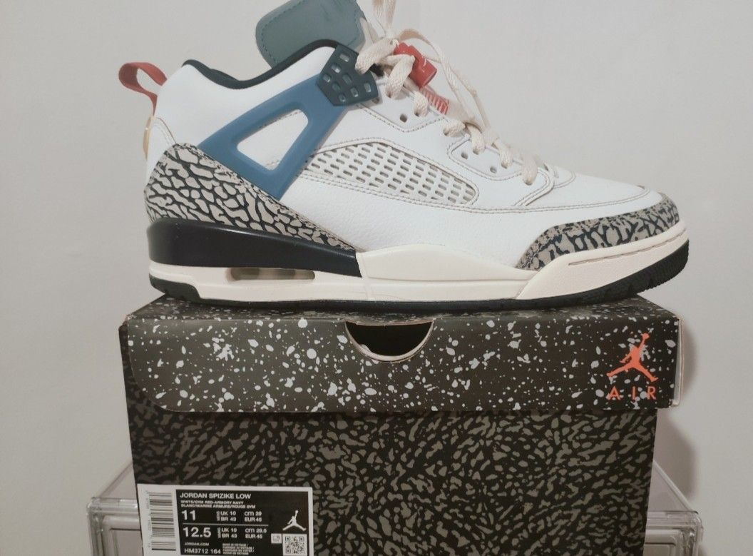 Jordan Spizike Low – Size 11 (Men’s) (Category: Casual Shoes) located in Capas. Submitted by neggy1918 (Listing ID 1459900114, Image 1). Description: 🔥 FOR SALE: Jordan Spizike Low – Size 11 (Men’s) 🔥 📍Open for meet up ✨ Colorway: White / Gym Red / Armory Navy ✨ Condition: Good as new – with original box ✨ Price: ₱1,500 ✨ Reason for Selling: Decluttering 📸 See pictures to appreciate!.