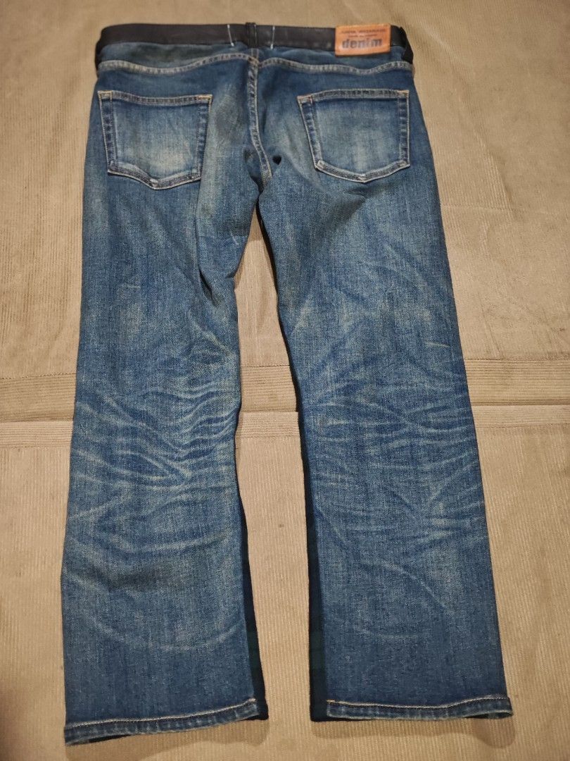 Junya Watanabe Denim Hybrid Pants (Category: Coats, Jackets and Outerwear) located in Quezon City. Submitted by naj.gnabiuq (Listing ID 1459809573, Image 2). Description: for sale Junya Watanabe Japan made denim hybrid pants like new no issue size small leather waist panel pls refer to photos to appreciate.