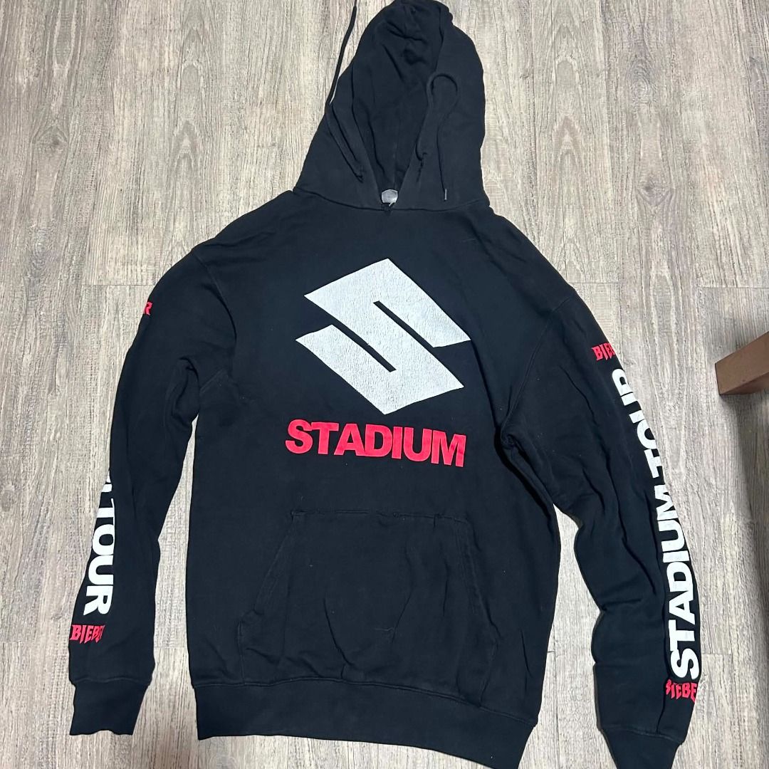 Justin Bieber Stadium hoodie (Category: Coats, Jackets and Outerwear) located in Paranaque City. Submitted by raphaeldleon (Listing ID 1459740740, Image 1). Description: Very Good condition Size - 27" by 17".
