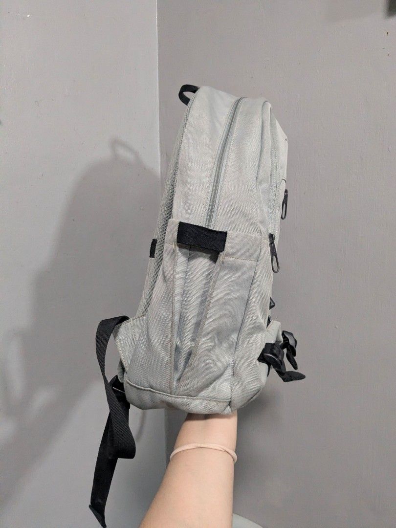 Kangol Flash Mesh Light Gray Backpack (Category: Backpacks) located in Quezon City. Submitted by nnncorner (Listing ID 1459865636, Image 3). Description: Authentic Kangol Flash Mesh Light Gray Backpack 100% authentic Height 18 inches Width 14 inches Bottle Pocket is insulated 9/10 overall condition clean inside and outside has laptop compartment 5900 original price replace 1 zip puller so no any issues. no stains or flaws on corners still present